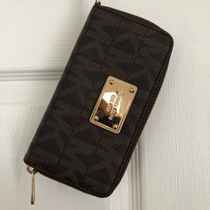 michael lots brown leather wallet